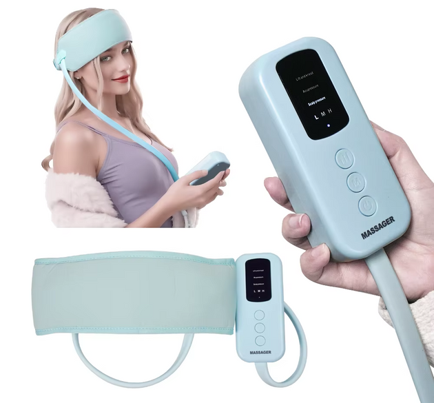 360 Degree Relaxation Electric Head Massager With Air Compression Kneading Heat Therapy Type C Port Rechargeable