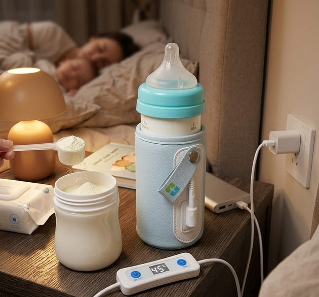 USB Baby Bottle Warmer with Adjustable Temperature Display – Portable Milk Warmer Sleeve for Car, Power Bank & Travel Use