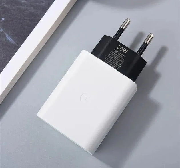 Google Original 30W USB-C PD Fast Charger Adapter for Pixel 6, 6 Pro, 7, 7 Pro, 8, 8 Pro, Pixel Fold, Chromebook & USB-C Devices (Adapter Only)