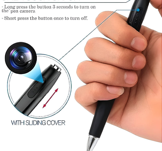 V8 HD 1080P Camera Pen with Voice Recording Video Photo Capture USB Rechargeable Ballpoint Pen